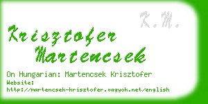 krisztofer martencsek business card